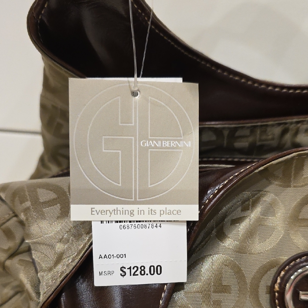 Stylish Beige and Brown Handbag - Picture 2 of 8